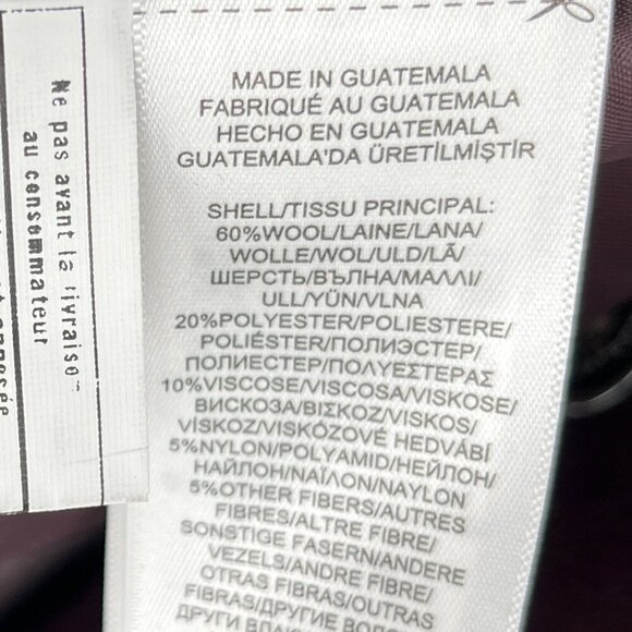 Reefer Wool Blend Coat by Lauren Ralph Lauren Burgundy Women’s Size 14P - Picture 8 of 11